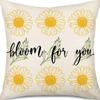 Pastoral Plants and Flowers Pillowcases Lavender Daisy Printed Linen Pillows Home Office
