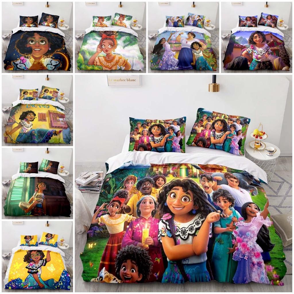 Disney Encanto Cartoon Print 2/3-pcs Bed Set Soft Bedding Set Cover