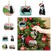 Black Black Cat Ornament Acrylic Craft Xmas Tree Pendant  Christmas Party
