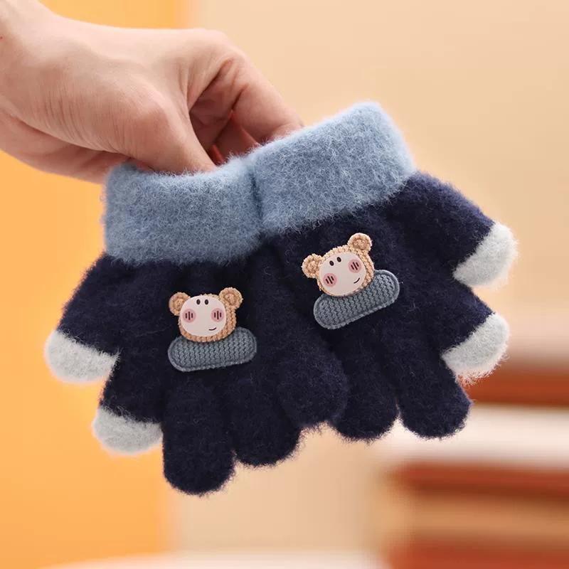 Baby Gloves for Winter, Cute and Warm for Toddlers, Boys and Girls, Five-Fingered Plush Gloves for Babies