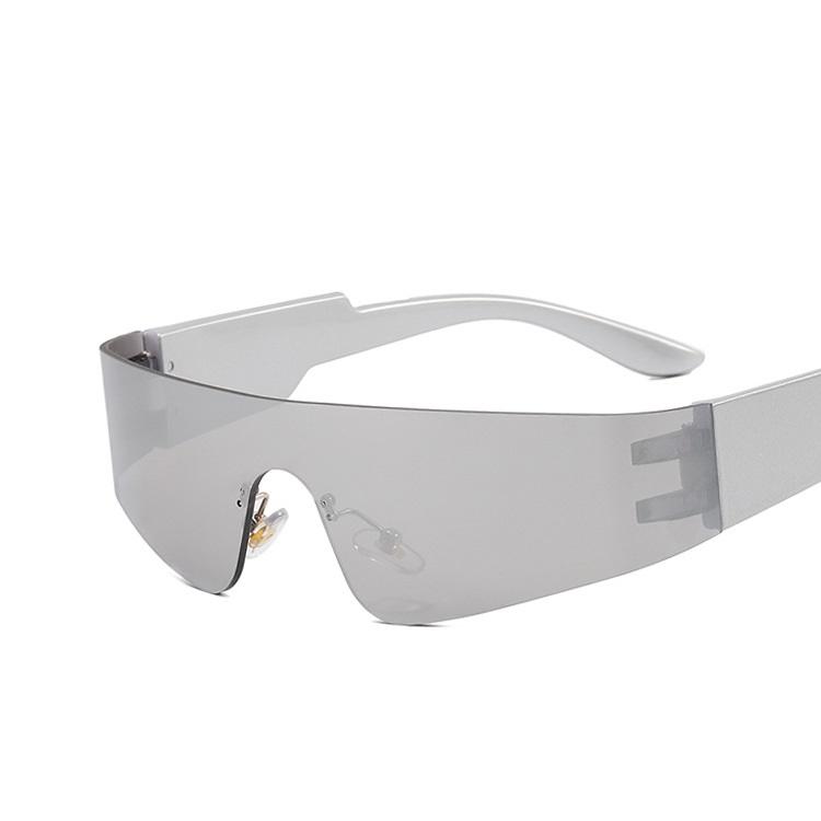 2000er Ästhetik Y2K Sonnenbrille Herren Einteilig Sport Sonnenbrille Damen Vintage Wrap Around Shades Mode Punk Schutzbrille Brillen