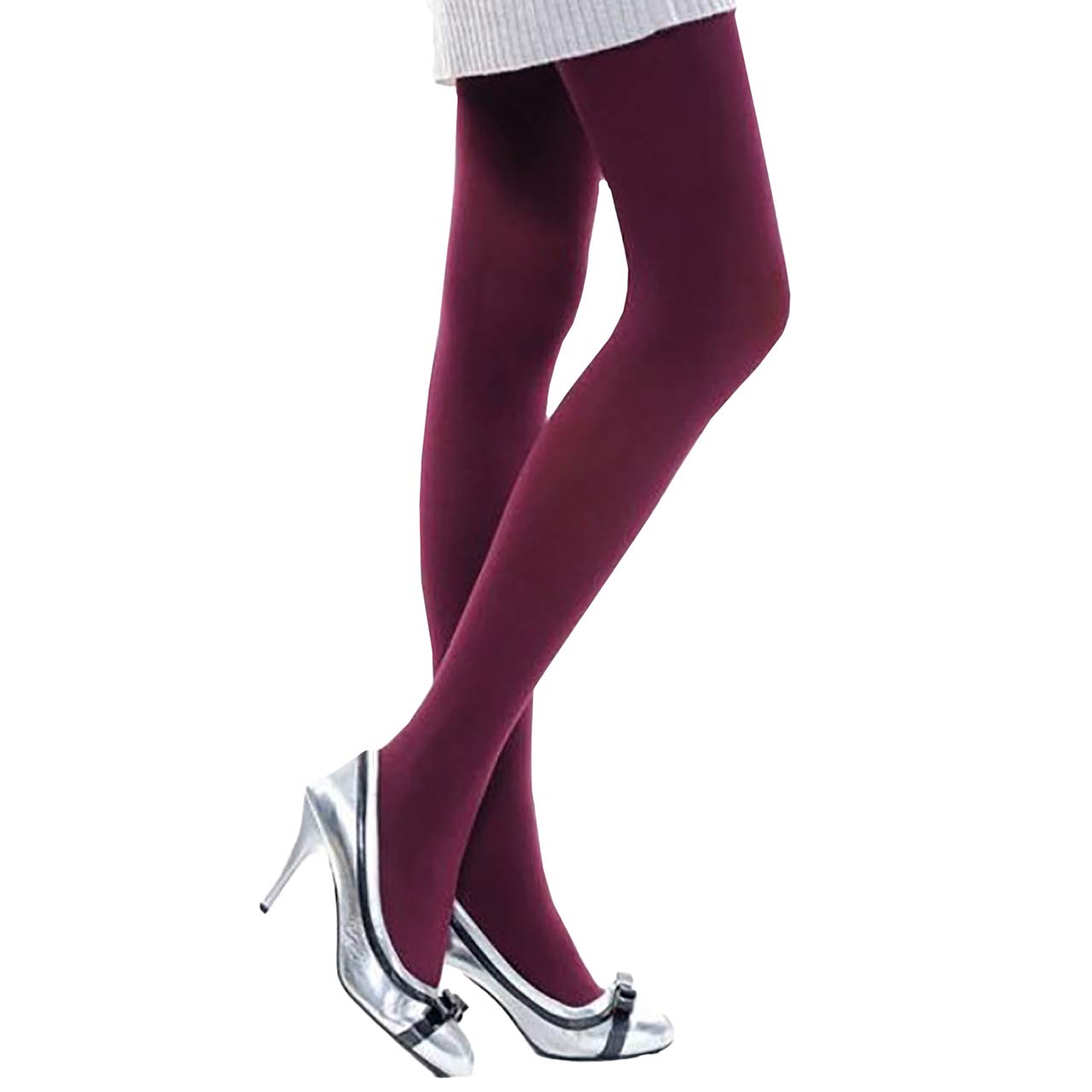 

WHITE FANG Цветные Колготки, Чулки, Носки SC035, Повседневные, Весна, Осень, Зима, Теплые, Стильные, 80D, Женские (06 Вино)