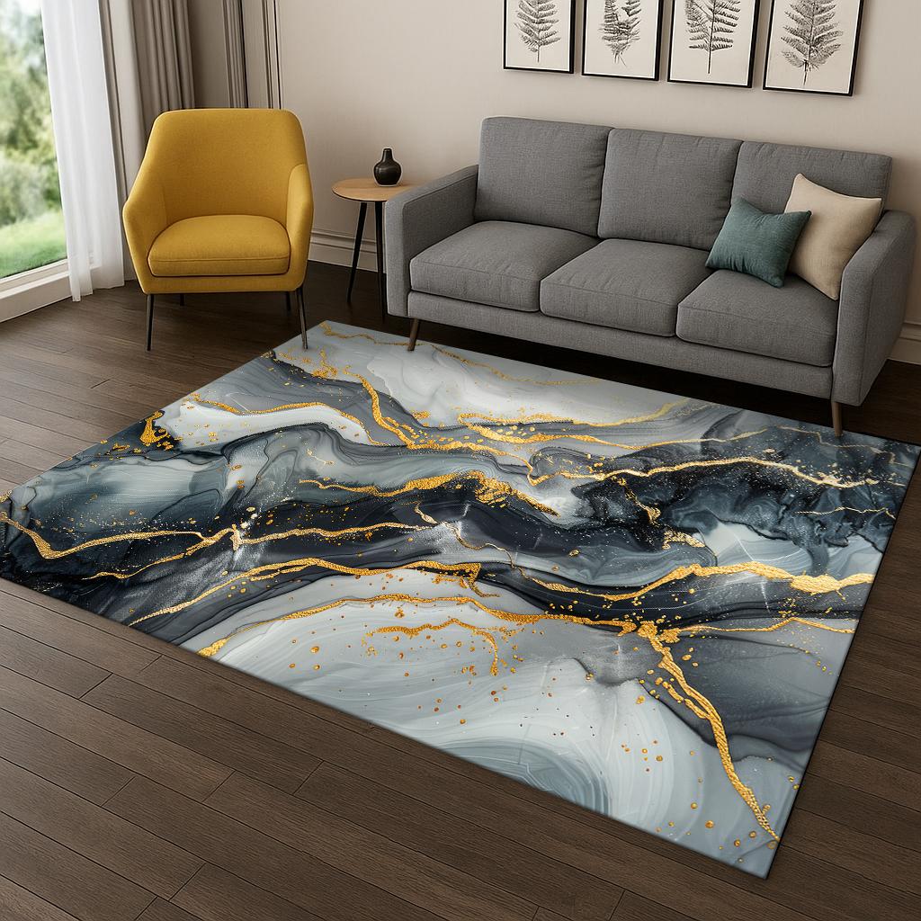 Τρισδιάστατο Χαλί με Μοτίβο Υφής Μαρμάρου για Σπίτι Υπνοδωμάτιο Σαλόνι Καναπέ Πατάκι Πόρτας Διακόσμηση Κουζίνας, Παιδικό Παιχνίδι Αντιολισθητικό Πατάκι Δαπέδου Δώρο