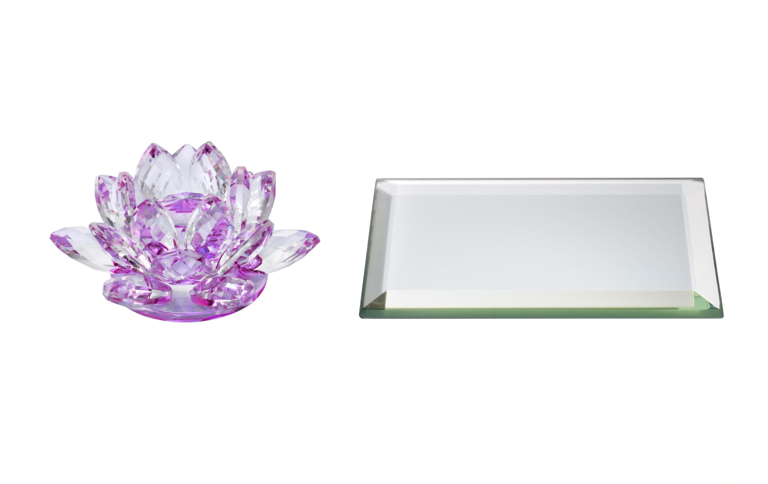 

Nakanihon Touki Buddhist Altar Ornament, Handmade Glass Lotus Flower Decoration (with dressing stand)