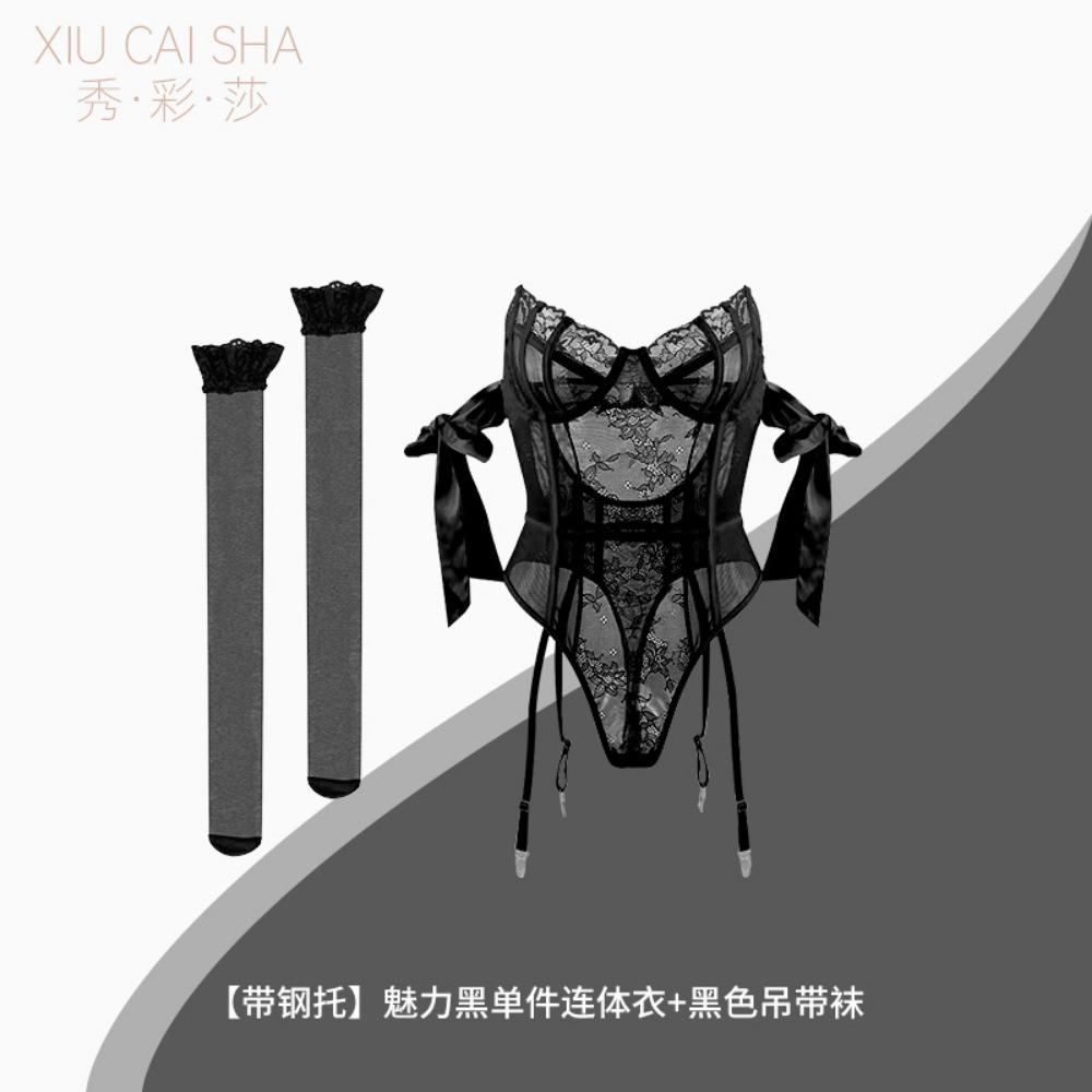 Sexy Pajamas, Sexy Lace Underwear, Shaping Clothes, Pure Desire Transparent Bed, Purple Onesie, Women's Steel Tray, War Robe