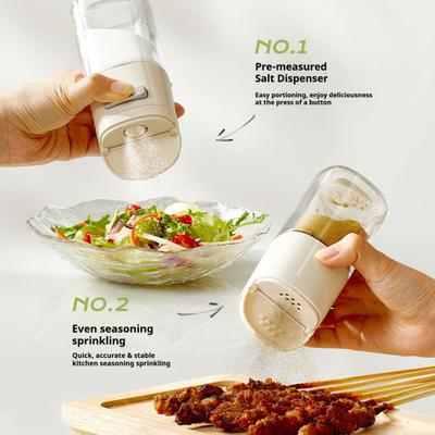 Glas Salz-Gewürzspender mit Druck-Portionskontrolle Luftdicht 180ml Gewürzstreuer