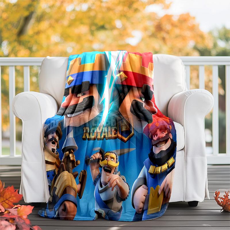 Clash Royale printed throw blanket—lightweight,soft,warm;versatile blanket for all seasons—perfect as &air-conditioning throw,nap blanket
