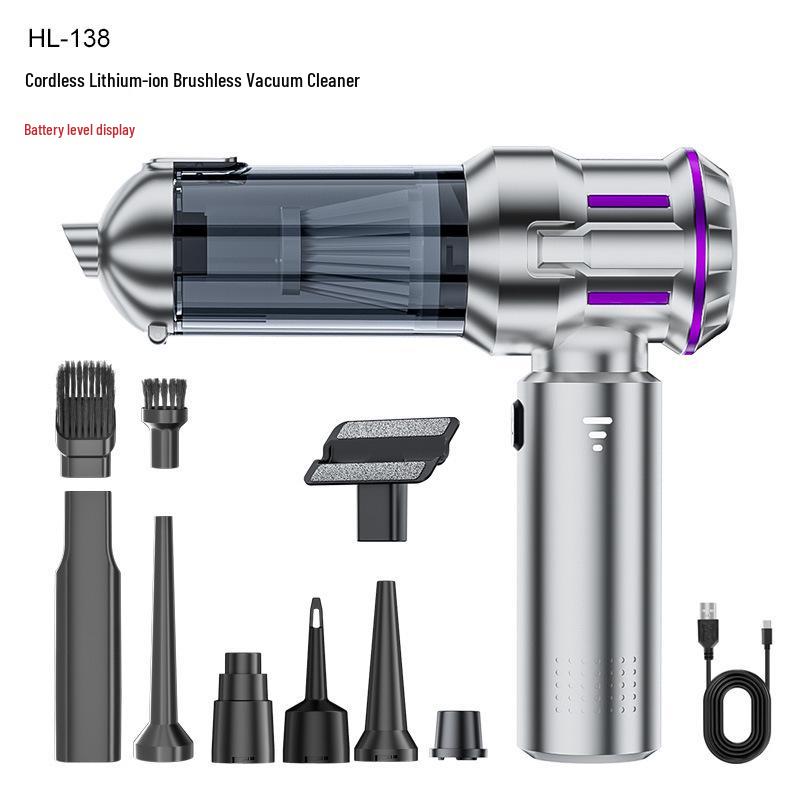 4-in-1 Handheld Car Vacuum: Brushless Motor, Electric Duster, Vacuum Pump & Inflator