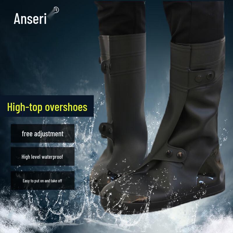 Ansellary High-Top Thickened Waterproof Rain Shoe Covers