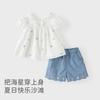David Bella Girls' Five Part Pants Set Summer Clothes New Children's Short Sleeve Shorts Two Piece Set Baby Stylish Clothes