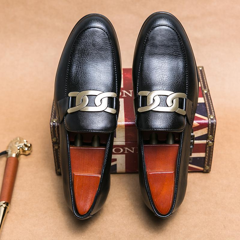 Fashion Classic Brand Men's Leather Casual Shoes Retro Brown Low Top Massage Sole Men's Loafers Commuting Versatile Driving Shoes