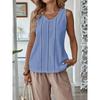 Bluză de vară largă cu decupaje pentru femei, culoare solidă, gât rotund, cămăși casual, modă pentru doamne, topuri tip maieu elegante, dulci, cu dantelă, vestă simplă de birou