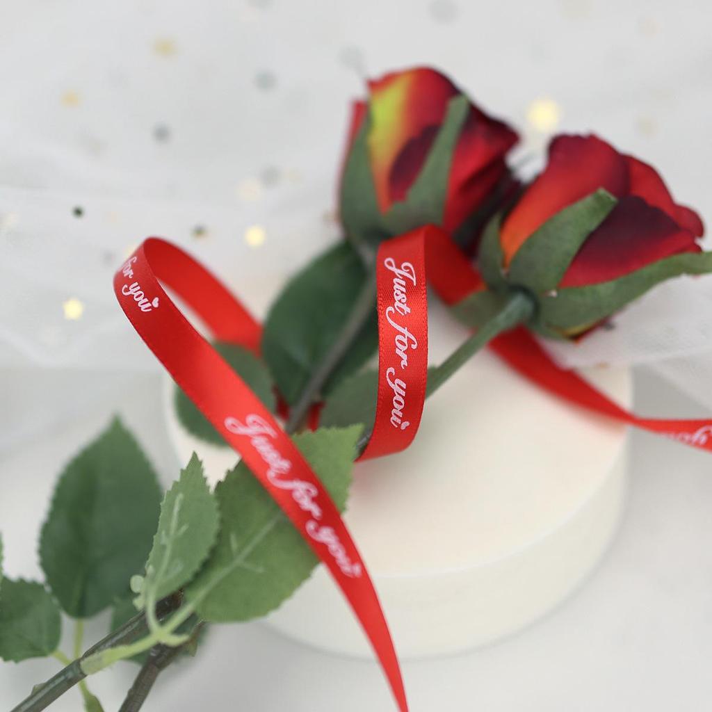 1cm Narrow Printed English Ribbon - Gift, Baking, and Florist Polyester Ribbon