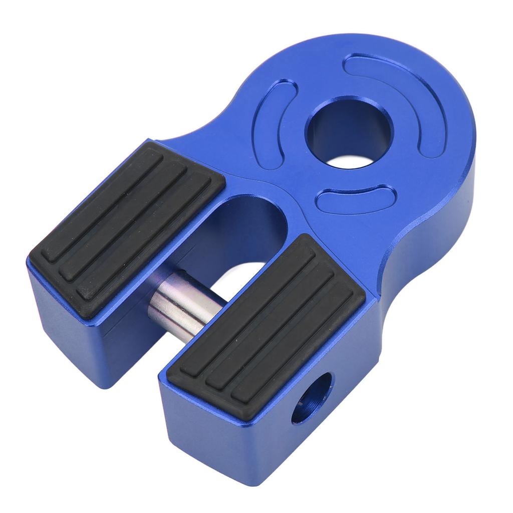 Winch Shackle Mount 30000Lbs Loading Iron Pin Rubber Guard Universal for ATV Pickup Soft Shackle D Ring Blue