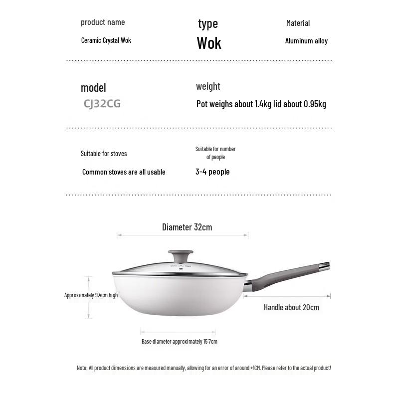 COOKER KING Ceramic Crystal Non-Stick Wok