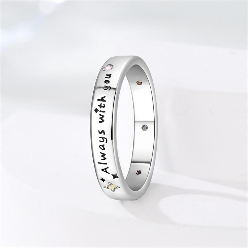 

Authentic copper Inspirational Phrase Rings Sparking Zirconium Simple Plain Rings Unique Anniversary Jewellery Gifts 9