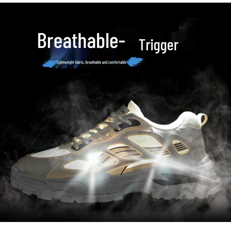2025 Men's Summer Casual Mesh Sports Shoes - Breathable, Non-slip, Wear-resistant, Height-increasing Dad Style
