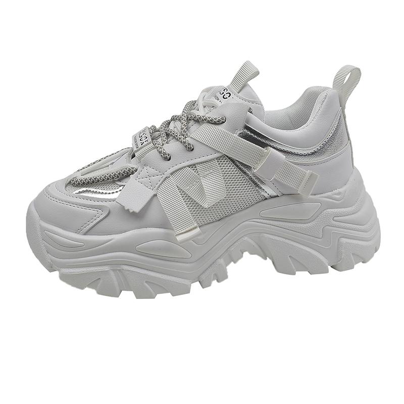 Women's Thick Sole Sneakers 2024 Spring Autumn New Style Women Fashion Casual Flats Outdoor Fitness Black Sports Shoes Summer