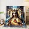 Sacred Heart Virgin Mary Blanket  Printed Blanket for Living Room Bed Couch lunch break Soft Cozy Blanket for Friend's festival Gift