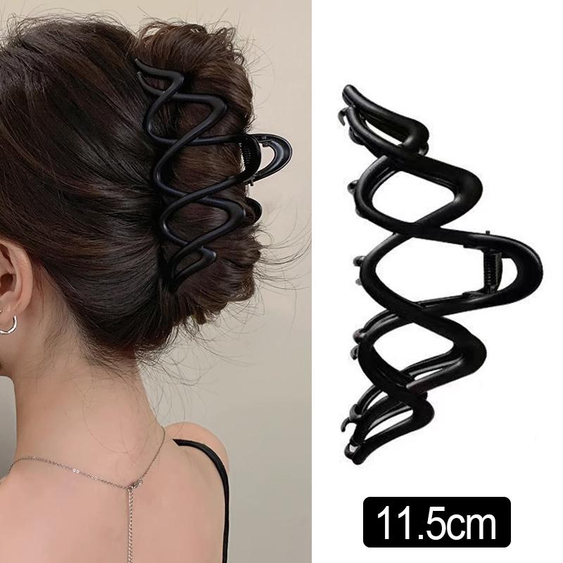 Elegant Geometric Wave Gold Silver Color Hair Claw Clip for Women Metal Large Hair Crab Clamp Hairgrip Korean Hair Accessories Headwear