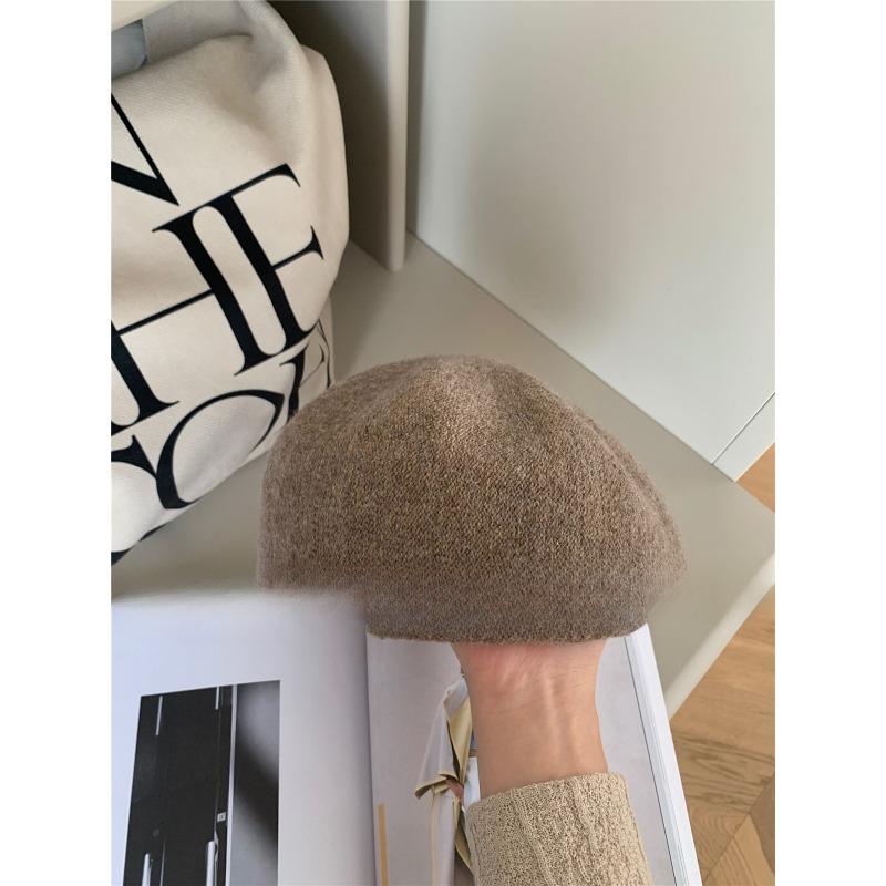 

Берет с большой головой Женский осенне-зимний, показывающий маленькое лицо, ретро шляпа японского художника, корейская версия, универсальная шляпа-федора M（56-58cm）