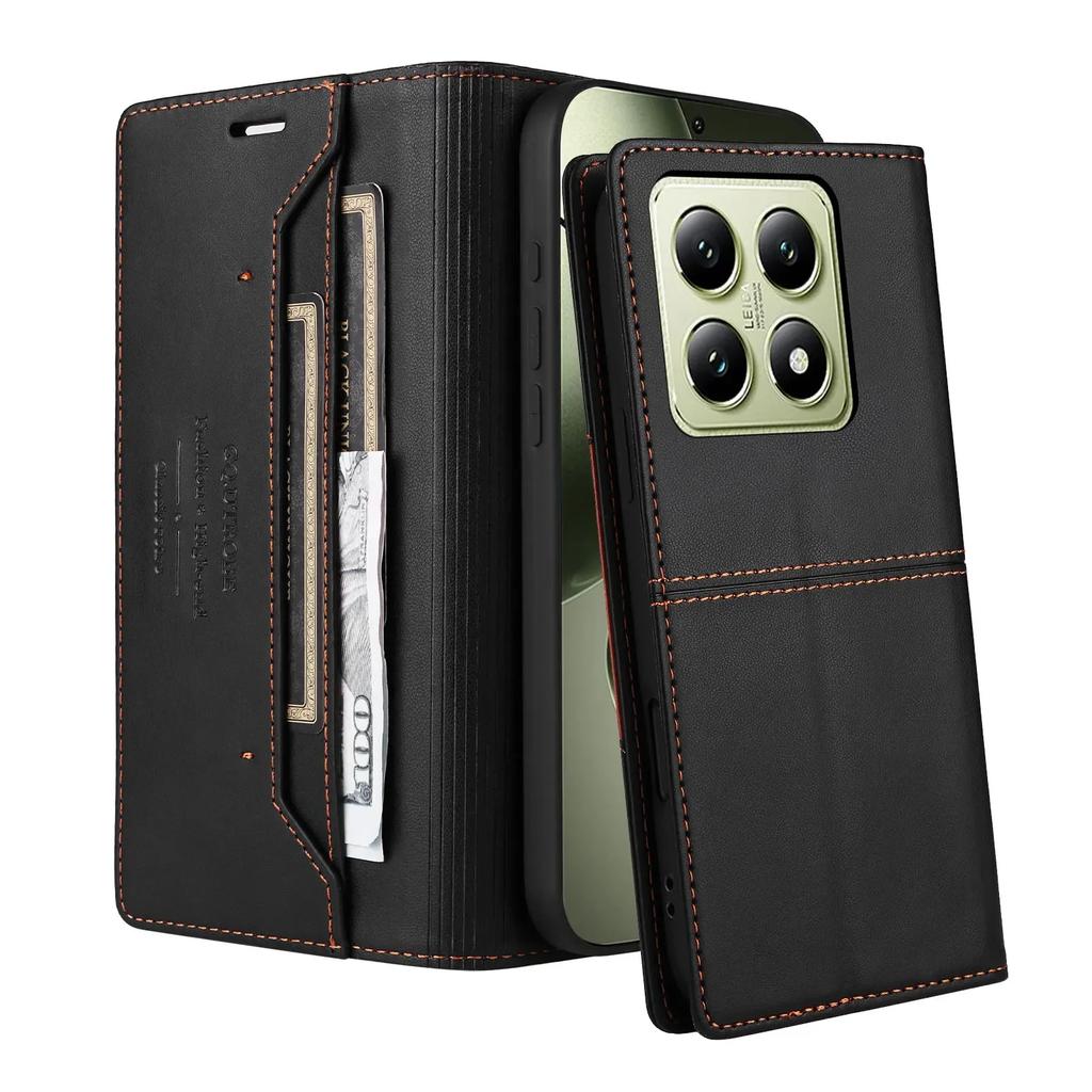 Luxury Premium Leather Magnetic Flip Wallet Cards Case For Xiaomi 17 Pro Max 15 14 Pro Ultra 15T Pro 14/13T PU Card Pocket Cover