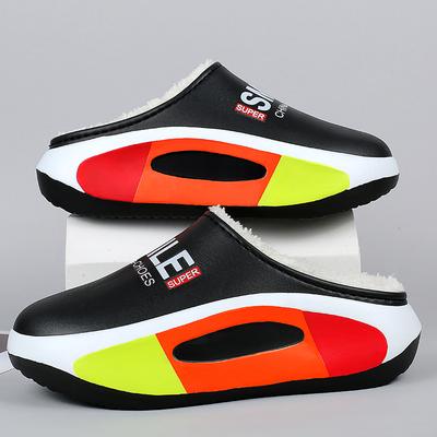 Fashion Winter Men Warm Slippers Cotton Slippers Outdoor Indoor Warm Shoes Men Couple Comfortable Home Bedroom Plush Slippers