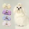 Bow Tie Rhinestone Decor Dog Hairpin Medium Dog Cat Barrette Pet Headwear