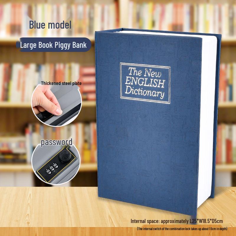 Creative Iron Book Safe: Password Protected Money Storage Box for Home or Office.