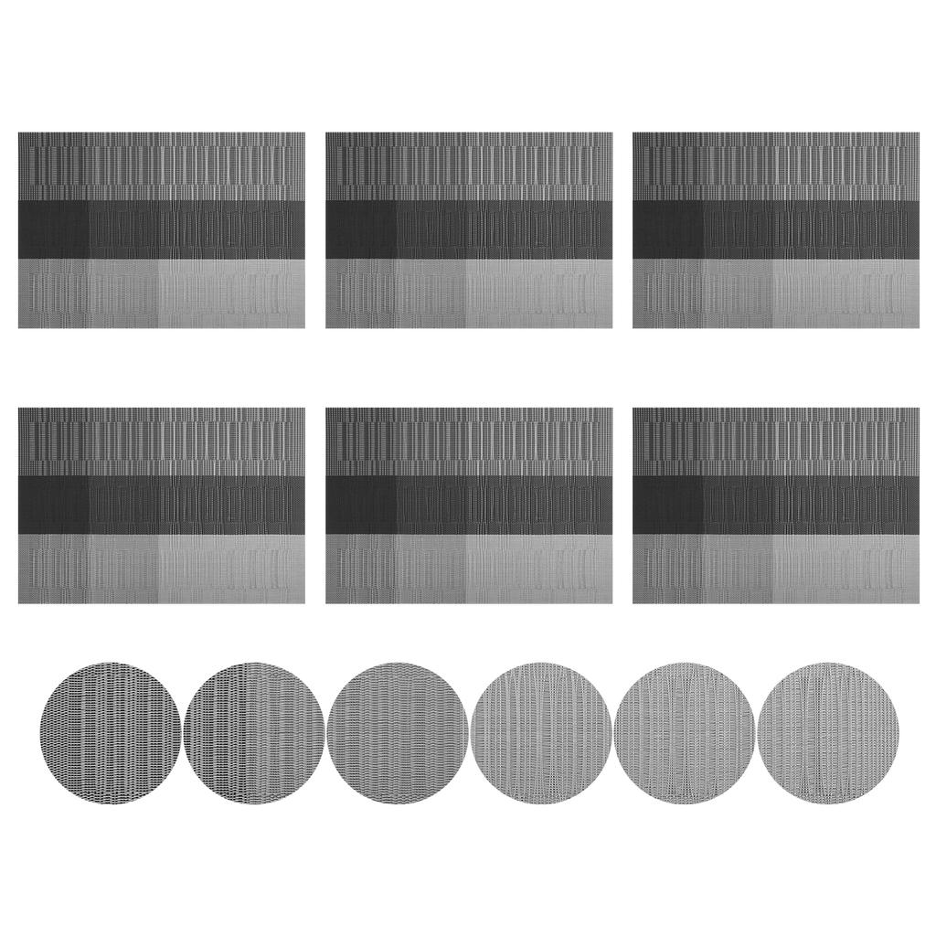 6Pcs Table Mat W/ Coaster Set Non-Slip Bowl Pad Washable PVC Heat-resistand Dining Table Placemats Modern Home Party Decoration
