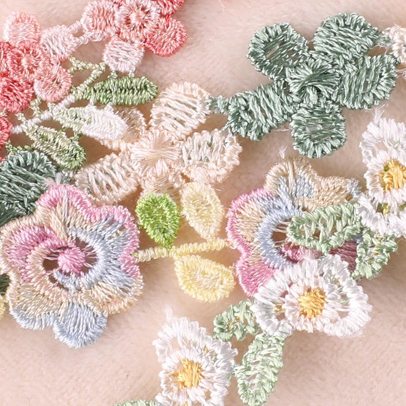 Computer Embroidery Cartoon Flower Color Petal Hand Account Diy Lace Accessories Water Soluble Embroidery Ribbon Cloth Sticker