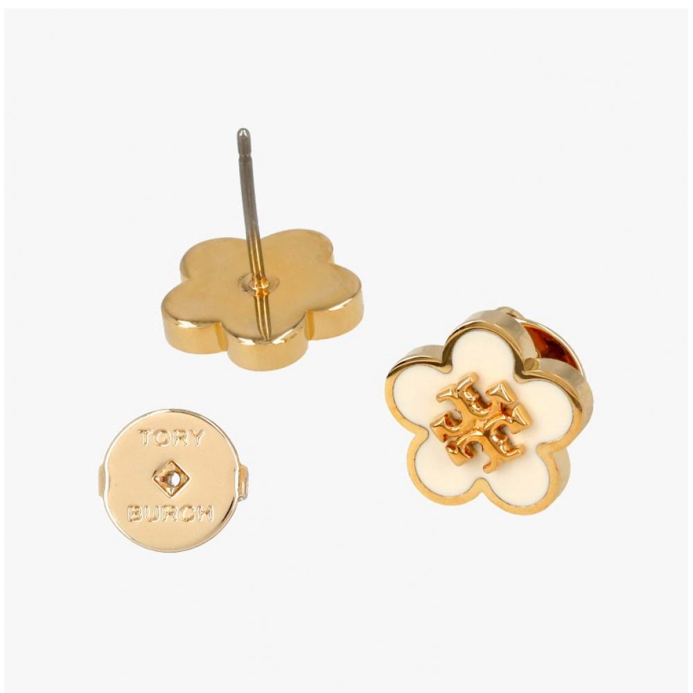Tory Burch Kira Flower Logo Enamel Stud Earrings 147151 701