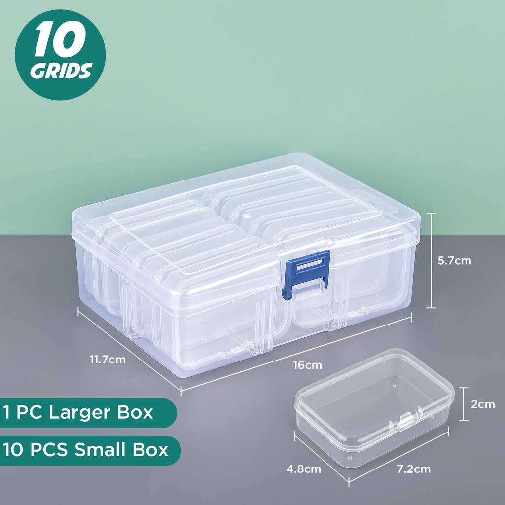 Bead Organizer Box 4/10/12/15/28Pcs Small Clear Plastic Bead Storage Containers With Hinged Lid For Storage Items Crafts Jewelry