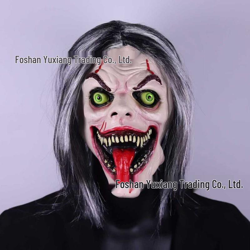 Halloween Horror Demon Clown Mask with Red Nose
