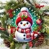 Vintage Christmas Snowman Iron Metal Sign Wreath Wall Art for Home Garden Cafe Decor