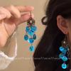 Silver Needle Resin Flower Tassel Earrings: Vintage, Versatile, Light Luxury Fashion Jewelry for Women