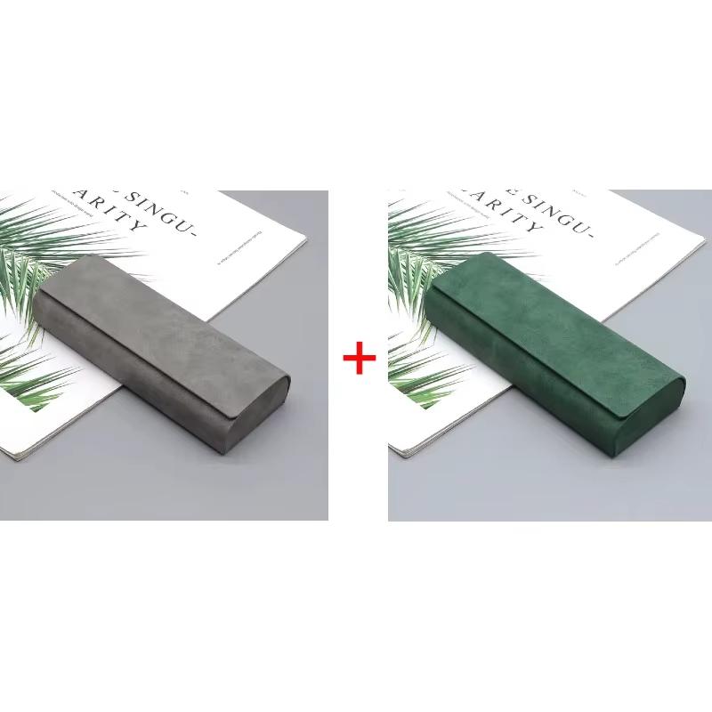 1/2pcs Simple Leather Eyewear Case Optical Retro Myopia Glasses Sunglasses Storage Box Fashion for Men and Women