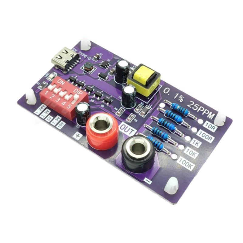 Voltage Resistance Reference Module 1.24V/2.5V/7.5V/5V/10V 5 Speed 10R/100R/1K/10K/100K Reference Multimeter Calibration