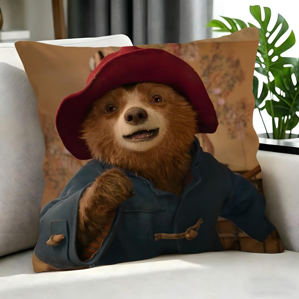 Cartoon Paddington Bear Cushion Cover Cushion Cover Set 4Pcs 50X50 45X45 40X40 Pillowcase Decorative Sofa Home Decor