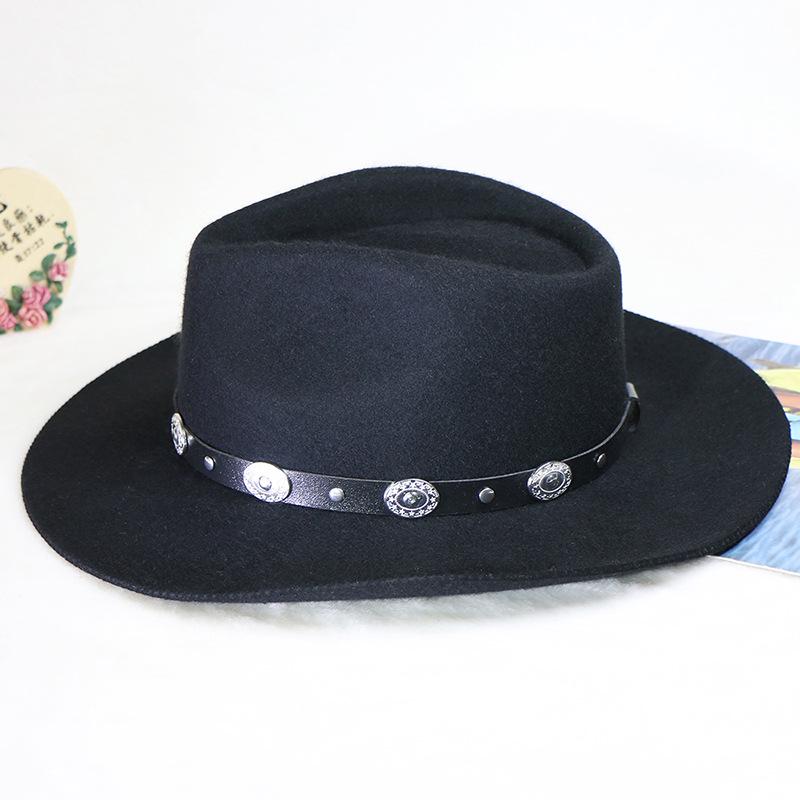 

Tibetan Wool Men s Cowboy Hat - Formal Felt Western Travel Hat Adjustable