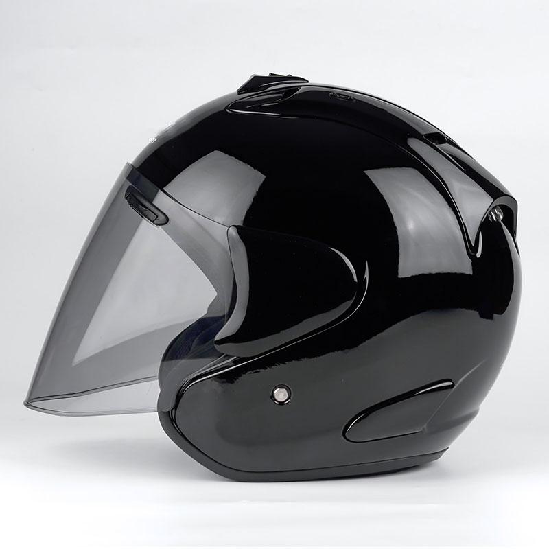 Men and Women Motorcycle Scooter Helmet Ram3 Bright Black Half Helmet Off-Road Summer Racing Safety Helmet Casque Capacete Casco
