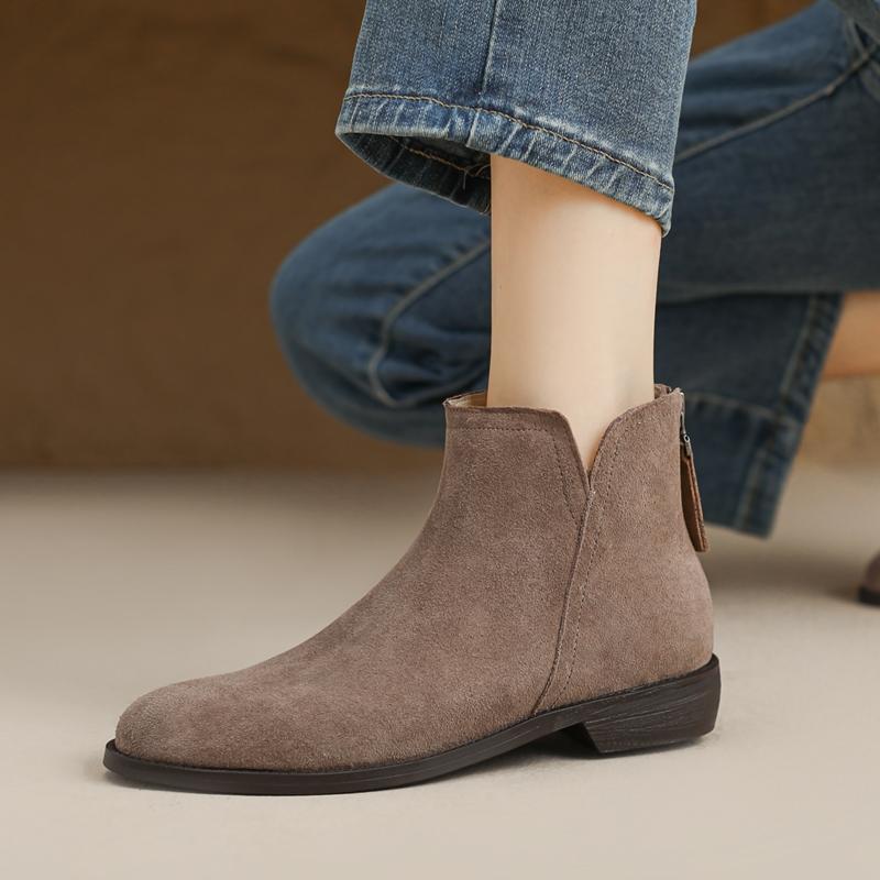 Fashion AIYUQI Women Ankle Boots 2025 New Women's Short Boots Genuine Leather Non-slip Large Size Thick Heel Female Boots