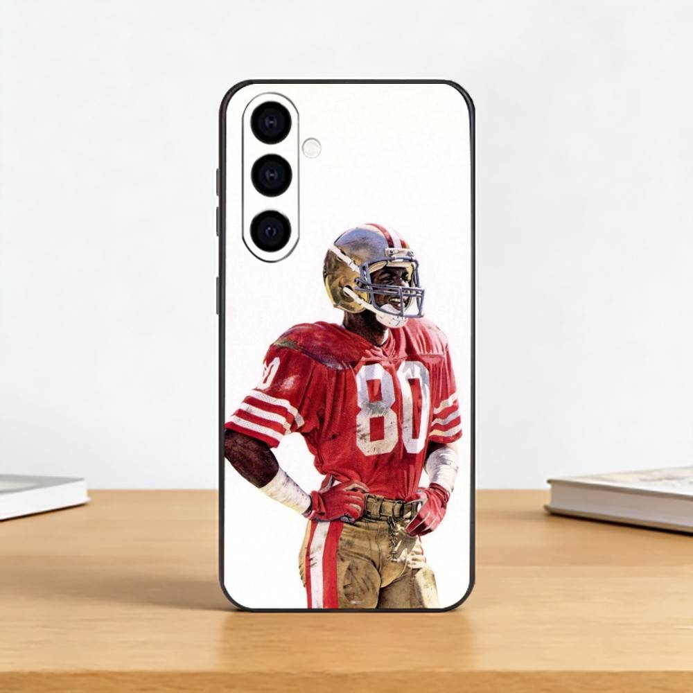 American Football Jerry R-Rice Phone Case For Samsung Galaxy A73,A72,A71,A70,A53,A52,A51,Others Soft Black Cover