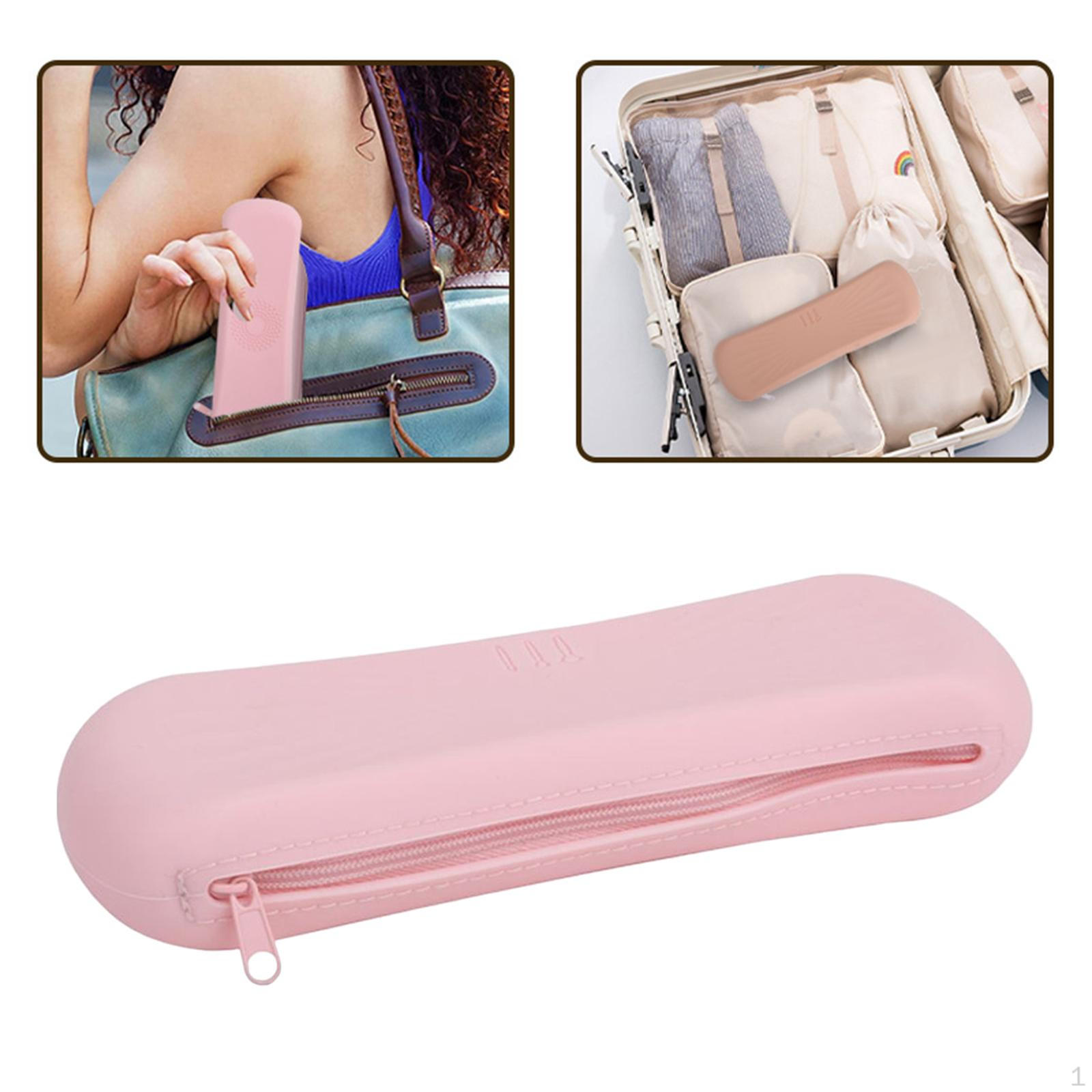 

-Travel Makeup Brush Holder, Portable Case, Cosmetic Organizer Pink