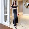 Backless Sexy Dress Slim and Thin Socialite Ktv Beauty Evening Dress Technician Night Work Clothes