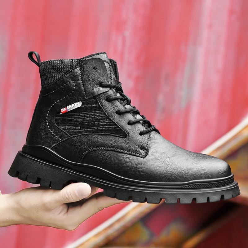 Brand Oxford Men Shoes Male Designer Genuine Leather Casual Sock Boots Men'S Ankle Boots Business Dress Fashion Short Boots Male
