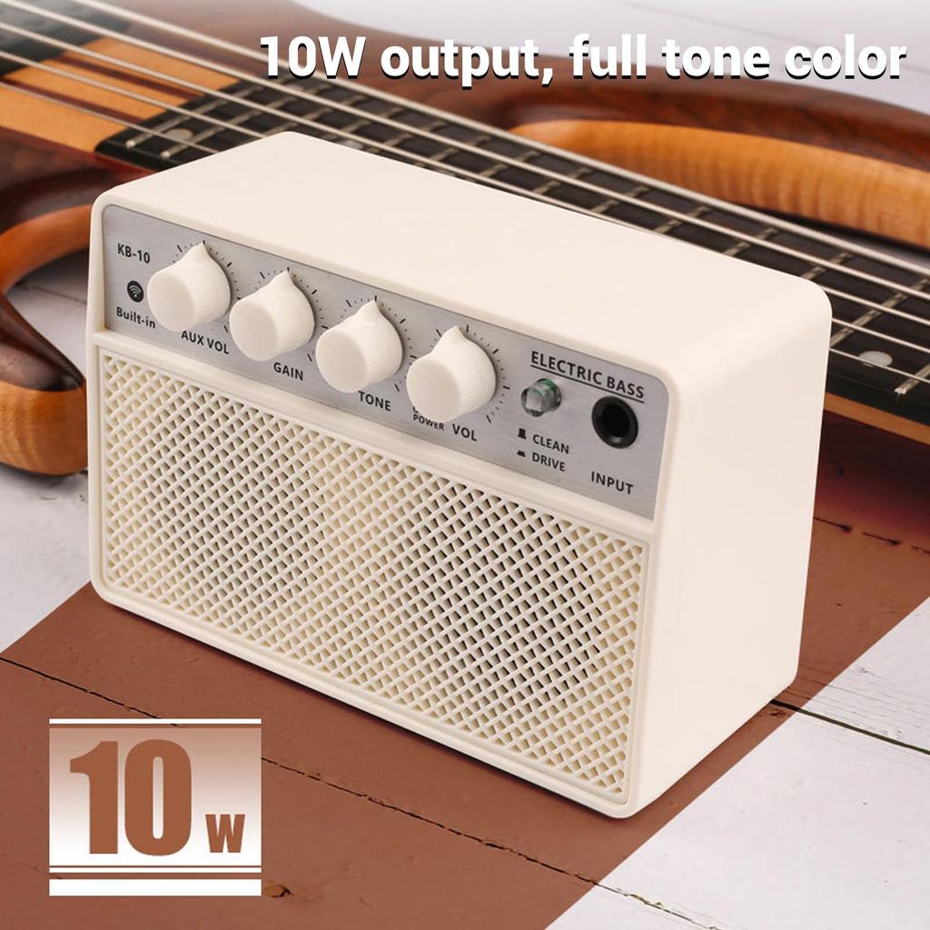 KOKKO KB-10 Bass Amplifier Portable Mini Audio 10W Mini Bass Amplifier Portable Rechargeable Bass Guitar Practice Amplifier