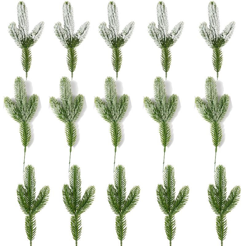 10pcs Christmas Fake Plants Pine Branches Christmas Decoration Artificial Pine Needles Wreath For Xmas Home Decor New Year Gifts