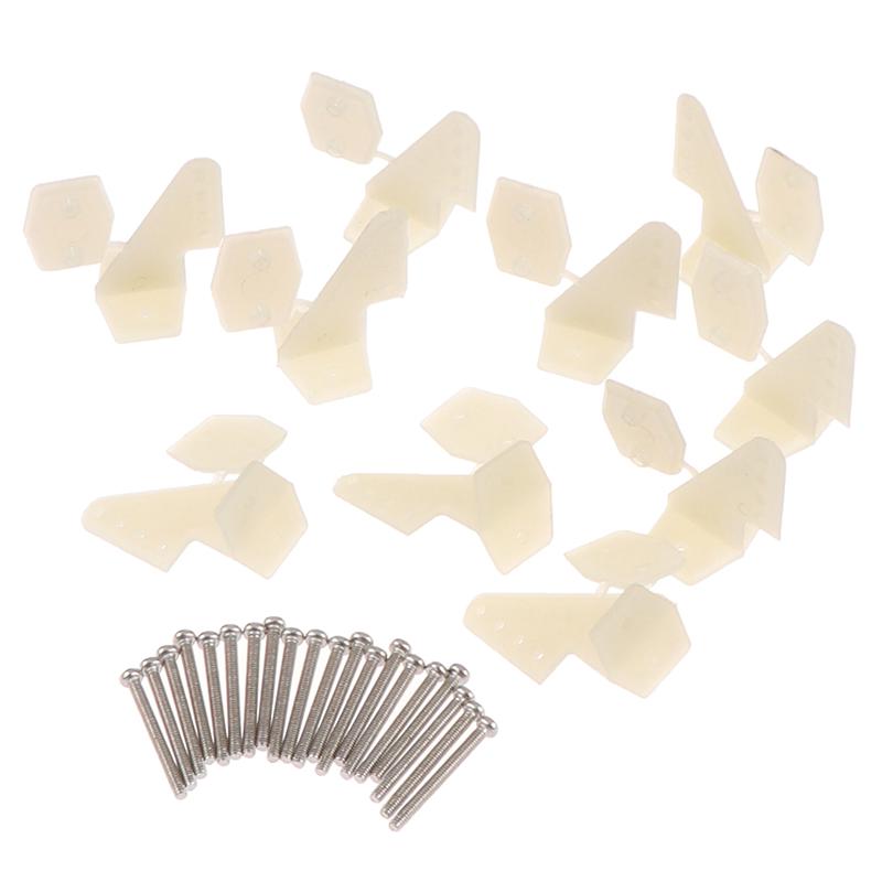 10 Sets Nylon Control Horns 4 Holes W13Xl18Xh25Mm With Screws For Rc Airplane