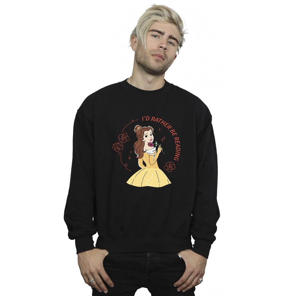 Disney Mens Beauty And The Beast I´d Rather Be Reading Sweatshirt